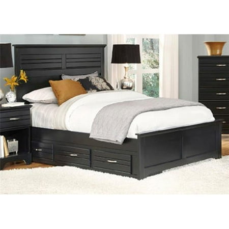 King Headboard And Footboard - Works 19 x 83.25 x 3 in. 6 by 6 Wood Panel Footboard, King Size - Black