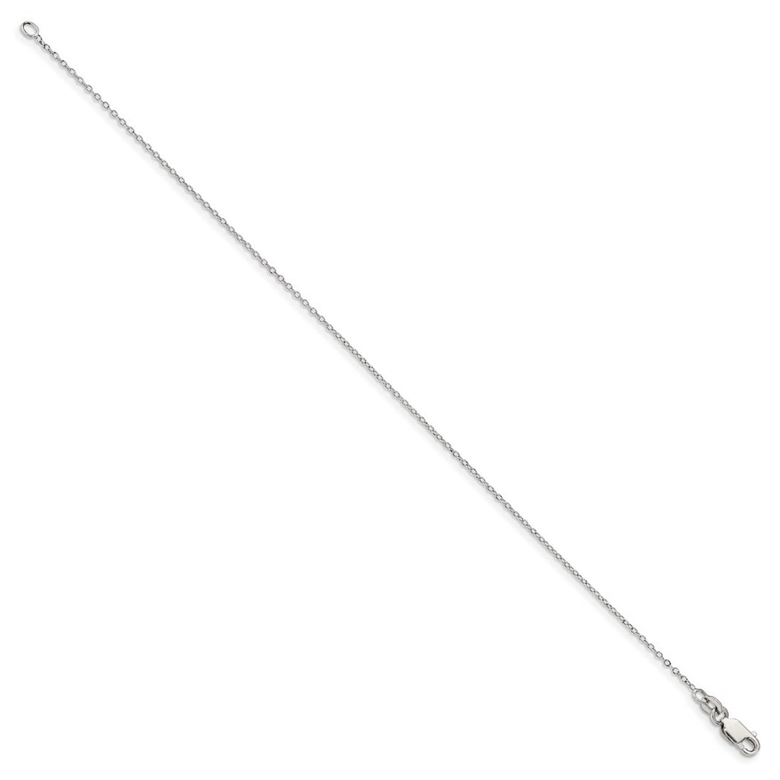 925 Sterling Silver Polished 1mm Cable Chain Ankle Bracelet 10 Inch Lobster Claw Anklet for Women and Men