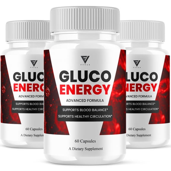 (3 Pack) Gluco Energy Blood Support Balance, Gluco Energy Supplement (180 Capsules)
