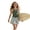 Dark Green, variant on Girls Bathing Suit Cutout Adjustable Strap One Piece Swimsuits with Cover Up Skirts Girls Tropical Printed Swimwear 7-16 Years