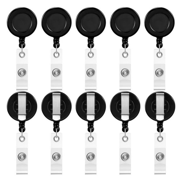100 PCS Retractable Badge Reel Clips ID Card Holder Reel with Metal Belt Clip for Hanging Cards Key Chains,D