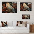 thumbnail image 4 of Designart "Vibrant Plumage Pastoral Beige Blue Parrot I" Animals Print on Natural Pine Wood, 4 of 5