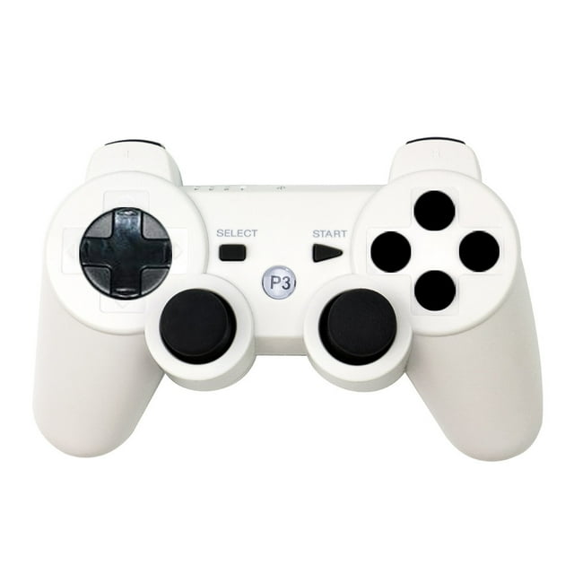 Manette Sans Fil PS3, Manette Professionnel PS3, Joypad à Panneau Tactile avec Double Vibration, Contrôleurs de Jeu Bluetooth Blanc