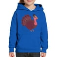 thumbnail image 3 of Awkward Styles Thanksgiving Hoodies for Kids Pink Turkey Hooded Youth Sweatshirt, 3 of 5