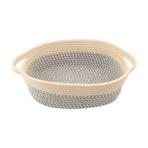 dajkiuy Woven Basket with Handles, Cotton Rope Storage Basket, Cat Dog Toys Basket, Easter Christmas Gift Basket