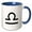 Blue/White, variant on 3drose, Libra, 11oz Two-tone Black Mug