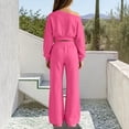 thumbnail image 3 of Cethrio Girls Casual Outfit Sets, 2 Piece Daily Long Sleeve Spring Fall Kids Clothing Sets Size 7-8 Hot Pink, 3 of 5