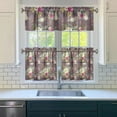 thumbnail image 3 of Floral Vintage Curtains 24 Inch - 3 Panel Boho Farmhouse Set with Rustic Wildflowers, Rod Pocket Window Treatment, 3 of 6