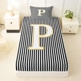 thumbnail image 3 of Erosebridal Kids Initial P Twin Sheet Sets, Fashion Stripe Bedding, 3pcs, 3 of 5