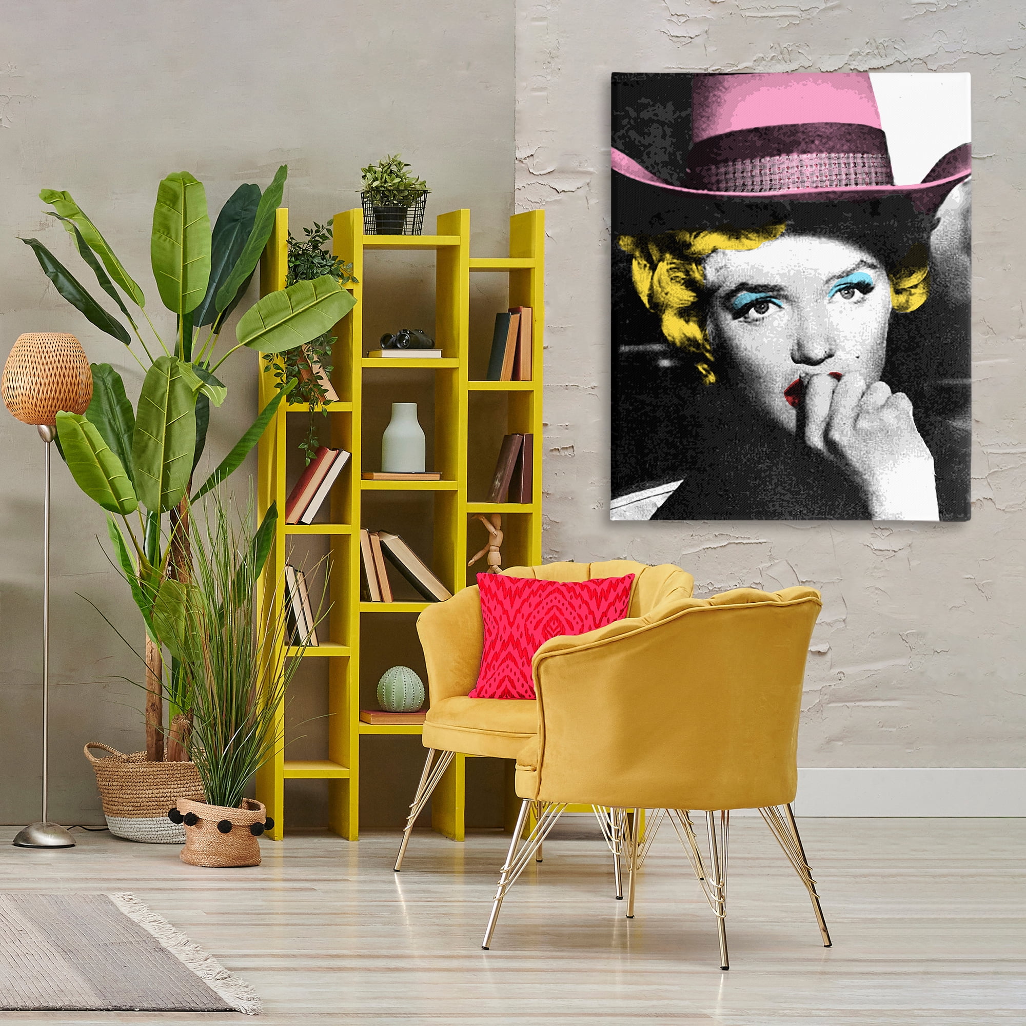 Stupell Industries Vintage Pop Culture Icon People Painting Wrapped Canvas Art Print Wall Art, 36 x 48