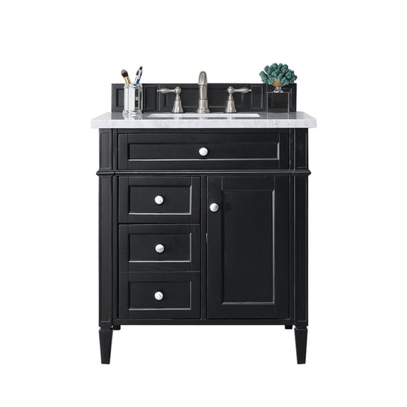James Martin Vanities 650-V30-BKO-3WZ Brittany 30" Single Basin Poplar Wood Vanity Set -