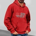 thumbnail image 2 of Wyobmus Flight U.S. Flag Hoodies for Men Casual Printed Sweatshirt Lightweight Long Sleeve Sport Pullover With Pocket Drawstring Workout B-Red, 2 of 3