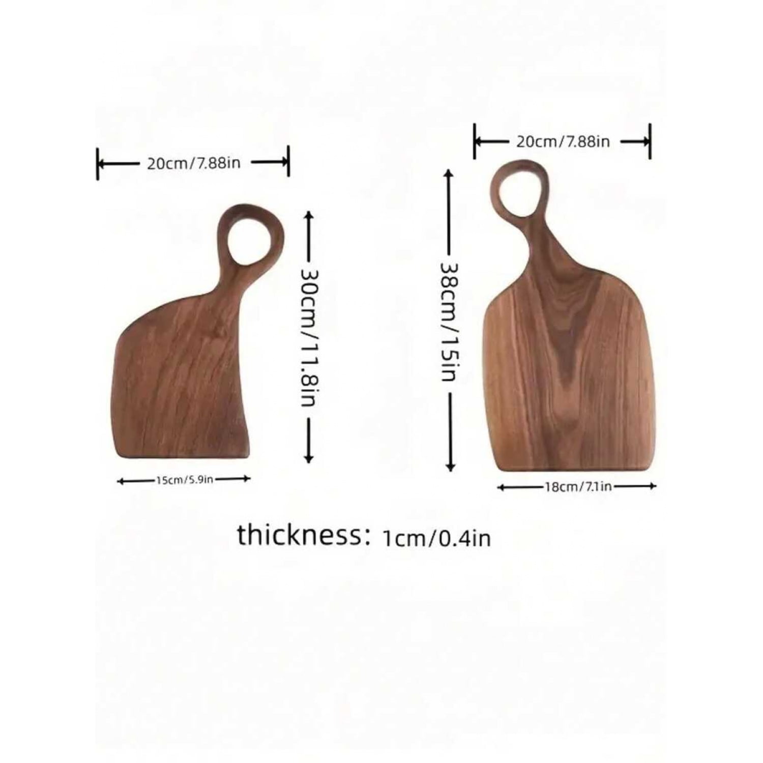 Set Of 2 Walnut Cutting Boards (15inch*7.1inch/11.8inch*5.9inch)- High Quality Handmade Kitchen Cutting Boards For Food Preparation, High-Quality Wood Material Accessories For Couples And Home Chefs