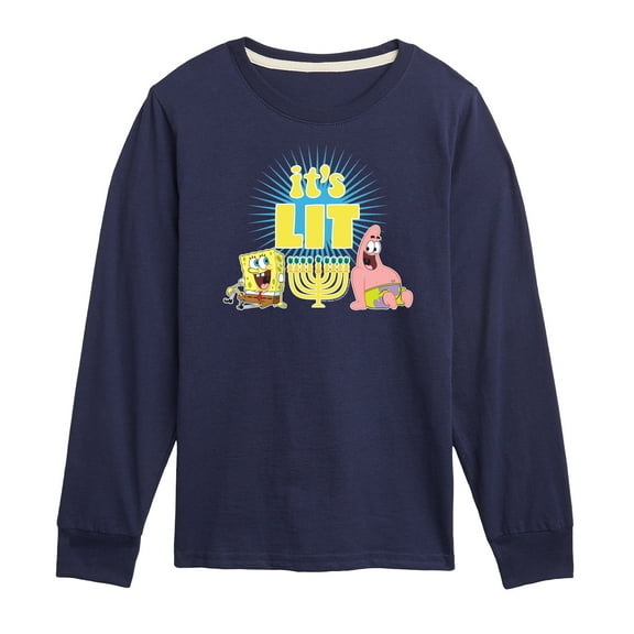 SpongeBob SquarePants - It's Lit Hanukkah - Toddler And Youth Long Sleeve Graphic T-Shirt