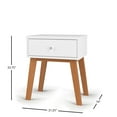 thumbnail image 4 of Child Craft SOHO Nightstand with Drawer, Modern Canted Leg Design, Pine Wood Construction, White/Natural, 4 of 7