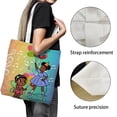 thumbnail image 3 of Gracie's Corner Bolso de tela con estampado de lienzo para mujer, bolsa de compras reutilizable y estética, con cremallera interior, regalo para mujer,40*45cm., 3 of 6