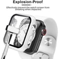 thumbnail image 2 of 2 Pack Hard Case Compatible for Apple Watch SE Series 6 5 4 44mm Built in 9H Tempered Glass Screen Protector Slim Bumper Touch Sensitive Full Protective Cover Compatible for iWatch 44mm - White, 2 of 6