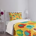 thumbnail image 5 of Ambesonne Jungle Quilted Bedspread Set 2 Pcs, Elephants Ornaments, Twin Size, Multicolor, 5 of 6