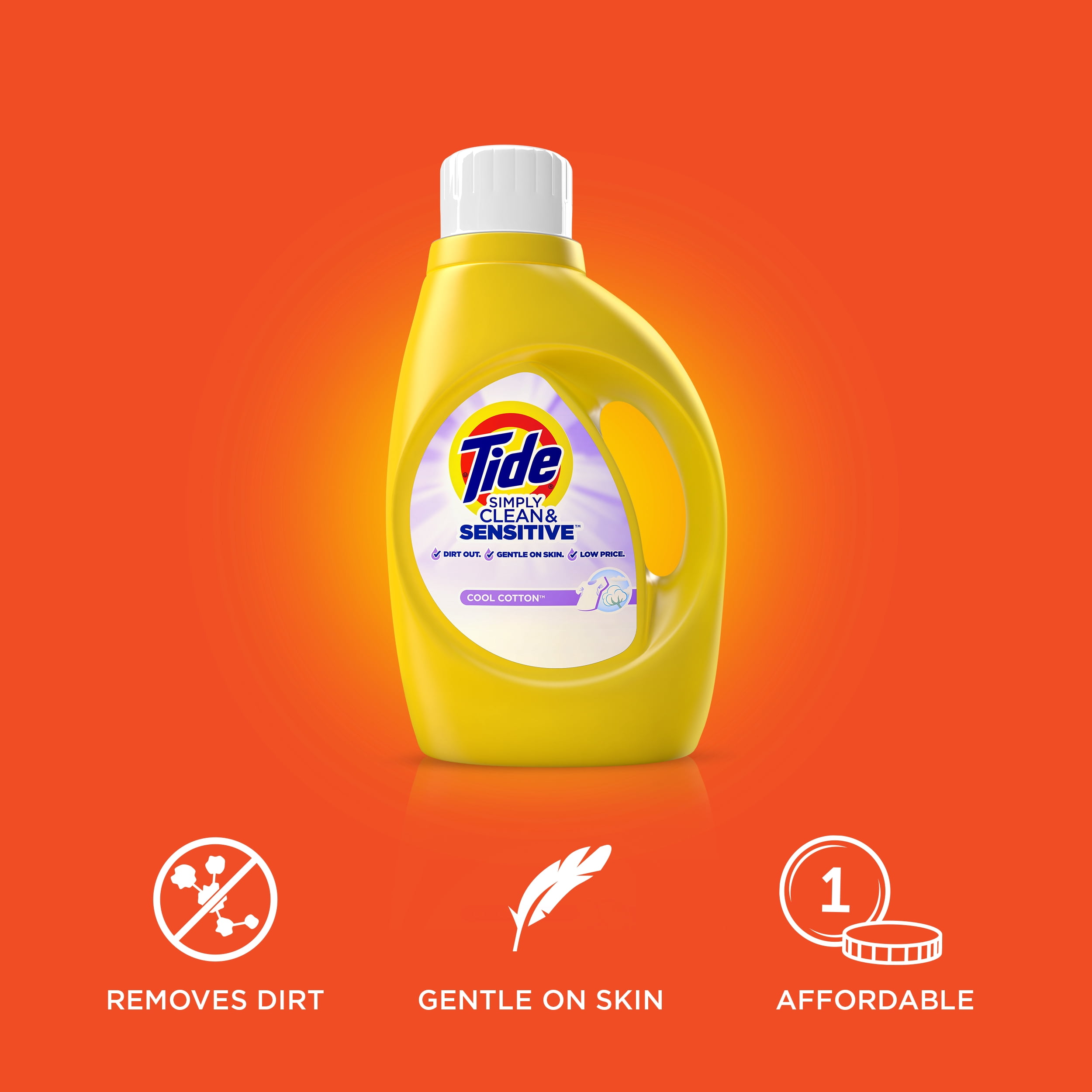 Tide Simply Cotton Cool HE, 66 Loads Liquid Laundry Detergent, 138 fl oz