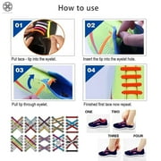 Luxtrada 1Pair Easy No Tie Elastic Shoe Lace Silicone Trainers Shoes Adults Shoelaces (Black)