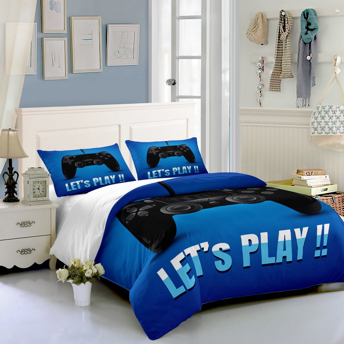 Gamer Comforter Sets for Boys, Gaming Bedding Set Boy Teens Adult The