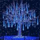 thumbnail image 2 of Luces de lluvia, luces LED de lluvia de meteoritos Aukora, luces de Navidad para exteriores de 12 pulgadas y 8 tubos, luces de nieve con carámbanos para Navidad, Halloween, fiestas y vacaciones, 2 of 4