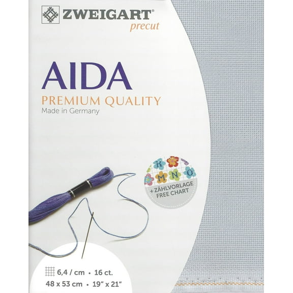 Precut Zweigart Aida 16 count Steel-Grey 3251/713