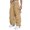 Khaki, variant on Mens Loose Fit Cargo Pants Wide Leg Drawstring Waist Multi Pocket Streetwear Style Trousers for Casual Daily Wear Army Green L