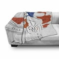 thumbnail image 3 of Modern Soft Flannel Fleece Throw Blanket, Woman Sketch in Polka Dots Swimwear with Vintage Car Summer Beach Artwork, Cozy Plush for Indoor and Outdoor Use, 50" x 70", Vermilion and Blue, by Ambesonne, 3 of 6