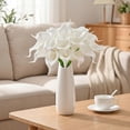 thumbnail image 3 of Lyacmy White Calla Lily 24Pcs Artificial Flowers, 14 inch PU Real Touch Silk Flower Bouquet for Wedding Table Centerpiece Home Decoration, 3 of 12