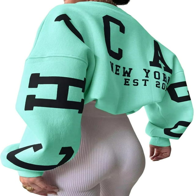 Femmes Lâches Pulls Sweat-Shirts Lettre Épaissi Manches Longues Tops
