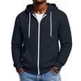 thumbnail image 2 of Bxsruta Mens Zip Up Hoodie Long Sleeve Casual Athletic Jacket with Drawstring, 2 of 8