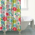 thumbnail image 2 of Floral Shower Curtain Watercolor Botanical Bathroom Decor Rustic Flower Design Fabric Bath Curtain for Tub Country Style Home Accessories with Hooks，84x72in, 2 of 5