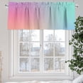 thumbnail image 5 of Pink Purple Valances for Windows, 54 x 18in, Blue Teal Gradient Rod Pocket Kitchen Valance Curtain Light Filtering Window Treatments for Living Room Bedroom, 1 Panel, 5 of 7
