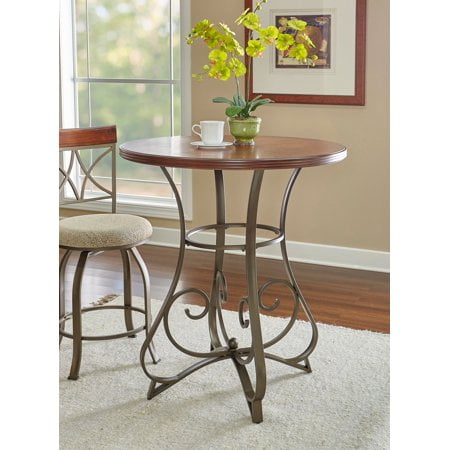 Hamilton 36" Round Bar Height Pub Table, Brushed F