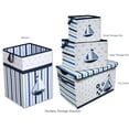 thumbnail image 5 of Bacati - Little Sailor Cotton Percale Fabric covered Storage Collapsible Hamper, Blue/Navy 18 H x 13 W x 13 L inches, 5 of 6