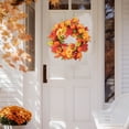 thumbnail image 3 of 17-Inch Fall Front Door Wreath, Pumpkin, Maple Leaf, Berry Wreath, Harvest Wreath, Fall Decoration, Suitable for Home, Outdoor, Indoor, Thanksgiving, And Halloween., 3 of 4