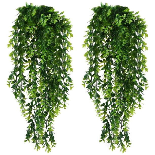 Guirnalda colgante artificial con enredaderas artificiales y hojas de plástico realistas para decoración de interiores o exteriores, jardín, pared o cesta.