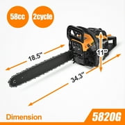 Gas Chainsaw 20 inch 6220G 62CC 2-Stroke Cordless Chainsaw for Farm/Garden/Ranch