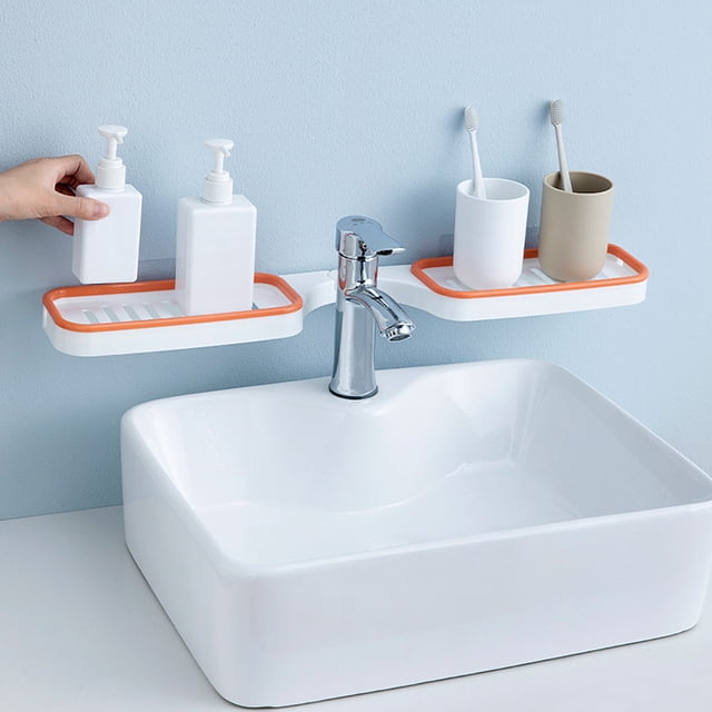 EGNMCR Étagère d'Angle pour Toilette Pliable Étagère de Rangement pour Salle de Bain Perforée Étagère Créative de Comptoir Étagère de Finition Rangement pour Salle de Bain