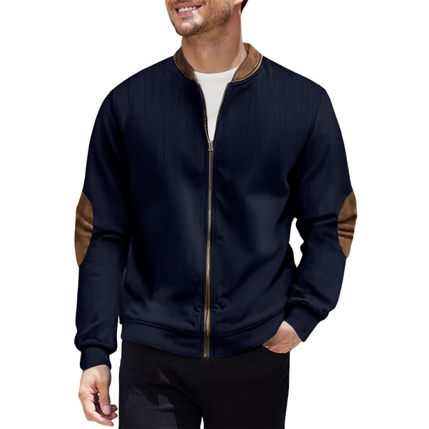 pstuiky camisetas de manga larga para hombre, Camisa de hombre de color liso con cuello alto y manga larga con cremallera informal tops de invierno para hombre xl