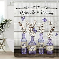 Drgilau Purple Floral Polyester Shower Curtain, 72" x 72" Waterproof