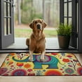 thumbnail image 4 of Qinduosi Elephant Doormat Cute Happy Elephants with Colorful Flower Love Heart Leaf Animal Plant Indoor Door Mat for Entrance Way Inside Bedroom Kitchen Non Slip Mat  19.68*39.37 in, 4 of 6