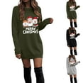 thumbnail image 2 of TTUHYWXI Womens Ugly Christmas Sweatshirt Xmas Oversize Crewneck Pullover Marry Christmas Sweater Dress (Grey, S), 2 of 7