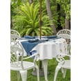 thumbnail image 3 of Outdoor Tablecloth with Umbrella Hole for Patio/Picnic/Party/Camping, Navy Blue Spring Floral Waterproof Table Cloth Round Cover Washable, Farmhouse Butterfly Watercolor (Dia 60"), 3 of 8