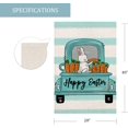 thumbnail image 6 of Happy Easter Bunny Garden Flag Double Sided Blue Truck with Rabbit Carrot Vertical Burlap 28x40 Inch Flag for Outside Yard Blue White Stripes Easter Spring Farmhouse Decoration, 6 of 6