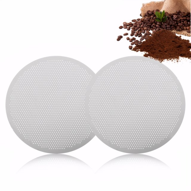 Ounissouiy 2 filtros de café metálicos fáciles de limpiar, prácticos y prácticos para filtros reutilizables de acero inoxidable Juegos de servir café y té
