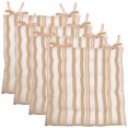 thumbnail image 1 of Fabstyles Broadway Stripe Chair Cushions Set of 4 Thick Outdoor Patio Chair Pads 16 x 16 Perfect for Dining, Kitchen, Office Tufted Durable Cotton Fabric Machine Washable, 1 of 6