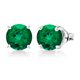 thumbnail image 1 of JeenMata Pendientes de Oro Blanco de 18 K con Forma Redonda de Esmeralda (Piedra Natal de Mayo) en Baño de Plata, 1 of 6