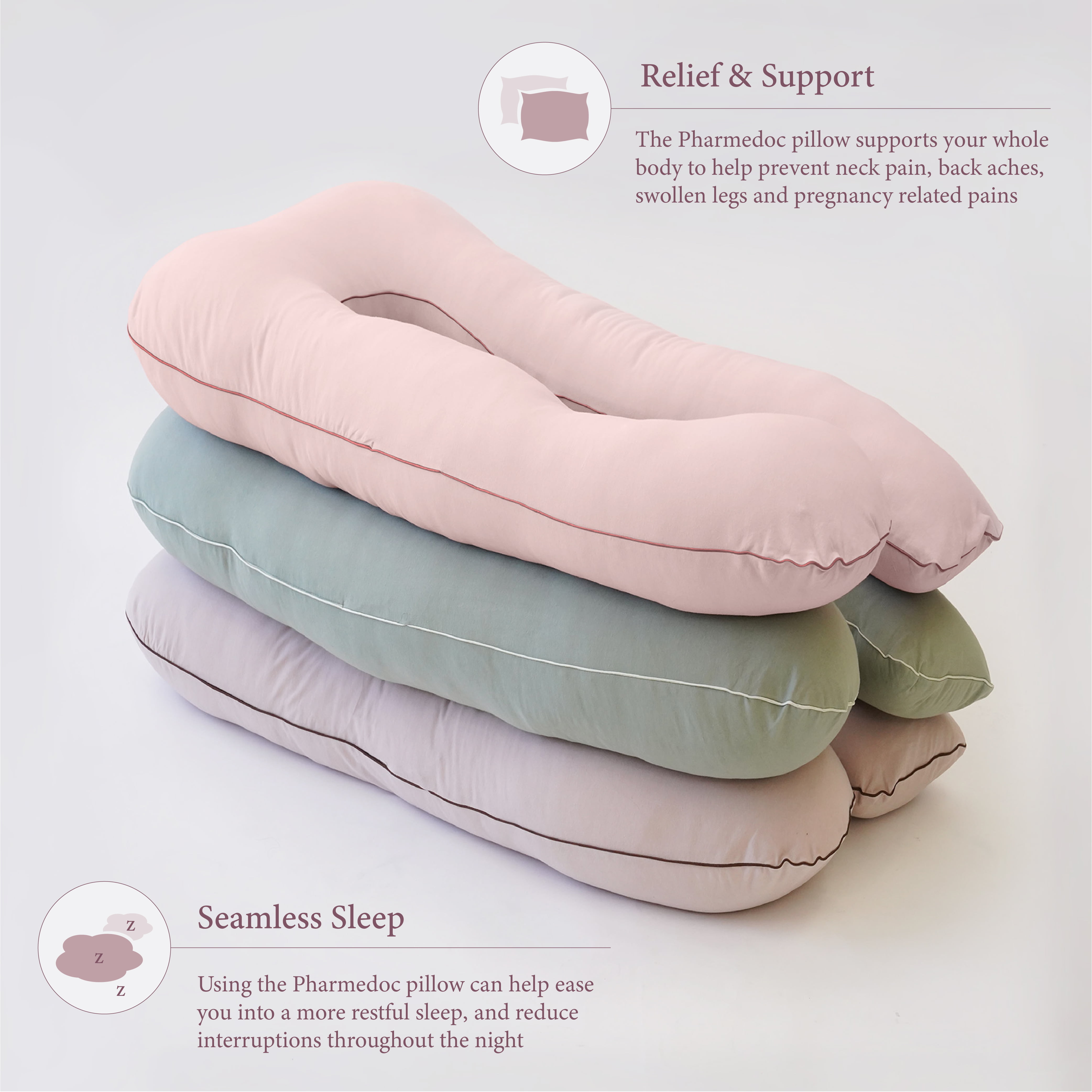 Pregnancy Pillow, C Shaped Pillow, Organic Wool Pillow, Support